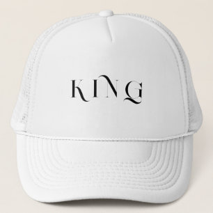 Personalisierter benutzerdefinierter King Text Whi Truckerkappe
