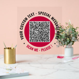 Personalisierter benutzerdefinierter Text - QR-Cod Acrylschild
