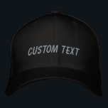 Personalisierter benutzerdefinierter Text Schwarz  Bestickte Baseballkappe<br><div class="desc">Mit dieser stilvollen, schwarz-grauen, bestickten Baseballkappe kreieren Sie Ihren eigenen Look. Fügen Sie Ihre einzigartige Touch hinzu, indem Sie sie mit Ihrem eigenen Text personalisieren, ob es sich um einen Namen, eine spezielle Nachricht oder ein unvergessliches Zitat handelt. Die klassische Kappe ist in einer zeitlosen Farbpalette aus Schwarz und Grau...</div>