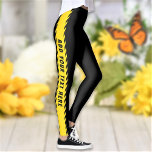 Personalisierter benutzerdefinierter Text und Farb Leggings<br><div class="desc">Passen Sie den Text an und erstellen Sie einfach Ihre personalisierten Leggings. Klicken Sie auf KURZIEREN, um die Farben zu ändern. Sie können dieses Design auf anderen Zazzle-Produkten übertragen und an die meisten Zazzle-Produkte anpassen. Sie können auch auf die KUNDENFÖRDERUNG klicken, um Details wie Hintergrundfarbe, Text, Schriftart oder einige Grafiken...</div>