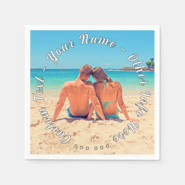 Personalisierter benutzerdefinierter Text und Ihr  Serviette (Vorderseite)