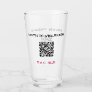 Personalisierter benutzerdefinierter Text und QR-C Glas