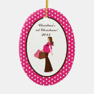 Personalisierter benutzerdefinierter Weihnachtssch Keramikornament