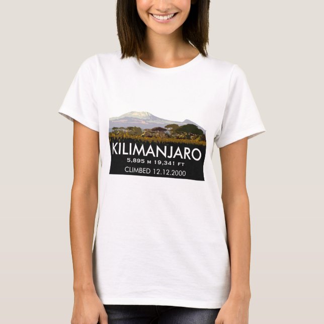 Personalisierter Berg Kilimanjaro Climb T-Shirt (Vorderseite)