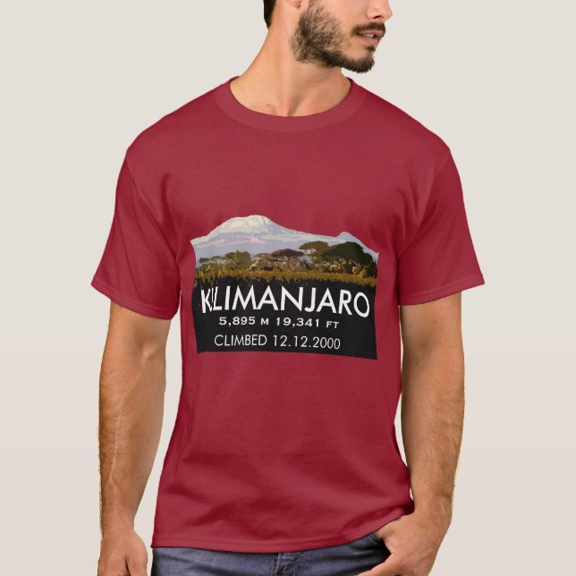 Personalisierter Berg Kilimanjaro Climb T-Shirt (Vorderseite)