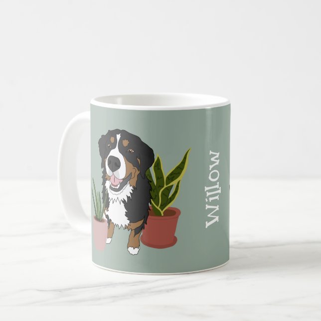 Personalisierter Berner Berghund Kaffeetasse (Vorderseite Links)