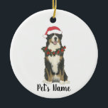 Personalisierter Berner Berghund Keramik Ornament<br><div class="desc">Make the nice list this year with a personalized ornament of your favorite little Bernese mountain dog elf!</div>