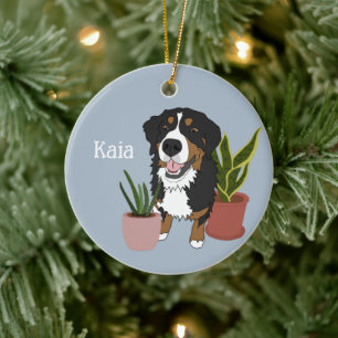 Personalisierter Berner Berghund Keramik Ornament