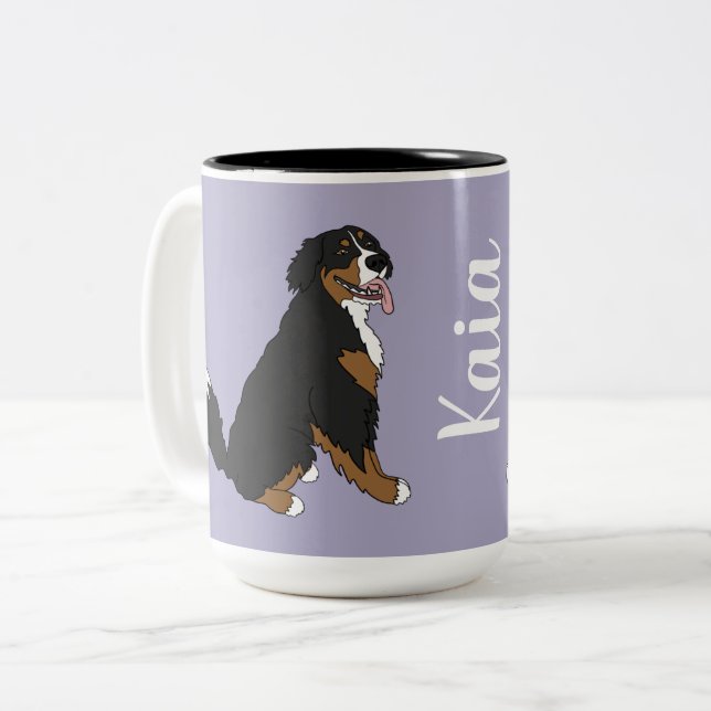 Personalisierter Berner Berghund Zweifarbige Tasse (Vorderseite Links)