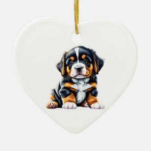Personalisierter Berner Hund Welpe Keramik Ornament