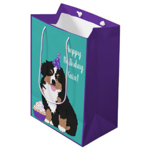Personalisierter Berner Hund Welpe Mittlere Geschenktüte
