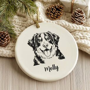 Personalisierter Berner Sennenhund Weihnachten Keramik Ornament