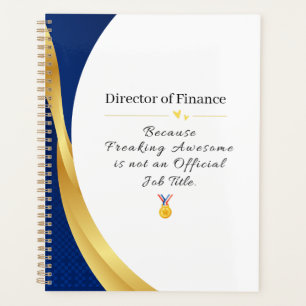 Personalisierter Beruf - Elegantes Gold & Blue Planer