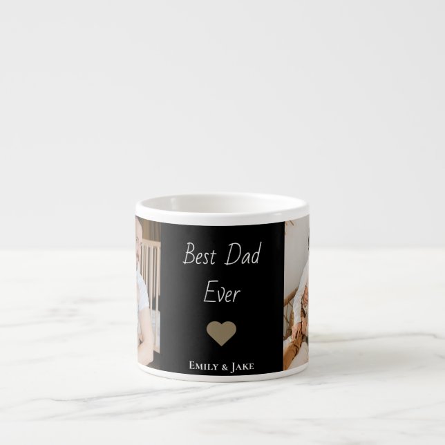 Personalisierter Best Dad Ever Espresso-Becher mit Espressotasse (Vorderseite)