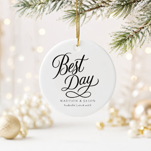 Personalisierter Best Day Hochzeit Weihnachten Sch Keramik Ornament