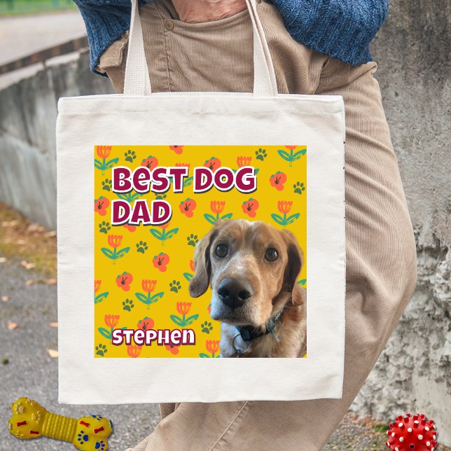 Personalisierter Best Dog Vater - Foto Pater Tag Tragetasche (Von Creator hochgeladen)