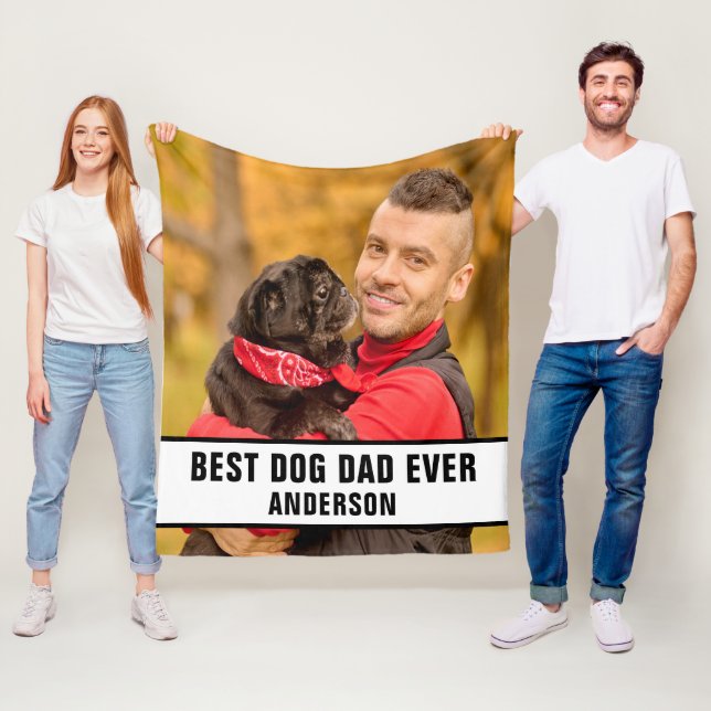 Personalisierter Best Dog Vater je benutzerdefinie Fleecedecke (Beispiel)