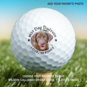Personalisierter Best Dog Vater je Modernes Foto Golfball