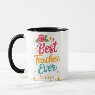 Personalisierter Best Teacher Ever Name Becher Tasse
