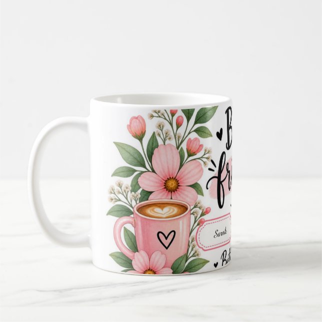 Personalisierter Beste-Freundin-Tasse – Benutzerde Kaffeetasse (Links)