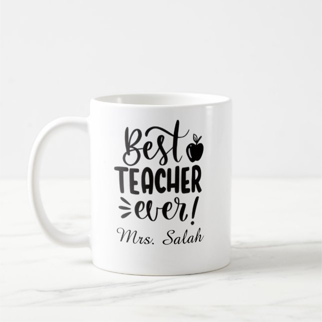 Personalisierter Beste-Lehrer-aller-Zeiten-Becher Kaffeetasse (Links)
