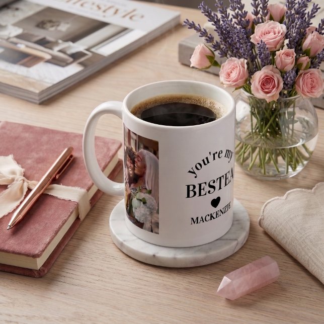 Personalisierter Bestea (Bestie + Tee) Text 2 Foto Kaffeetasse (Personalized Bestea (bestie + tea) text 2 photos Coffee Mug
by Ricaso. BFF friends forever)