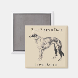 Personalisierter Bester Borzoi-Vater Magnet