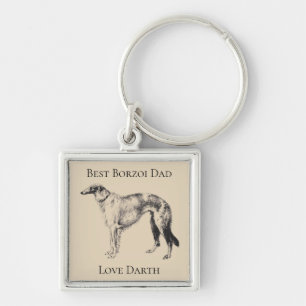 Personalisierter Bester Borzoi-Vater Schlüsselanhänger