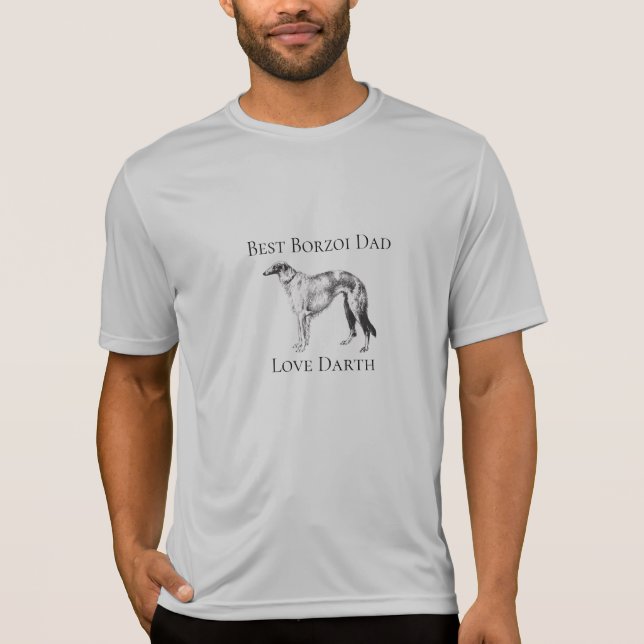 Personalisierter Bester Borzoi-Vater T-Shirt (Vorderseite)