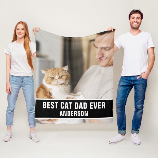Personalisierter bester Cat Vater je benutzerdefin Fleecedecke (Beispiel)