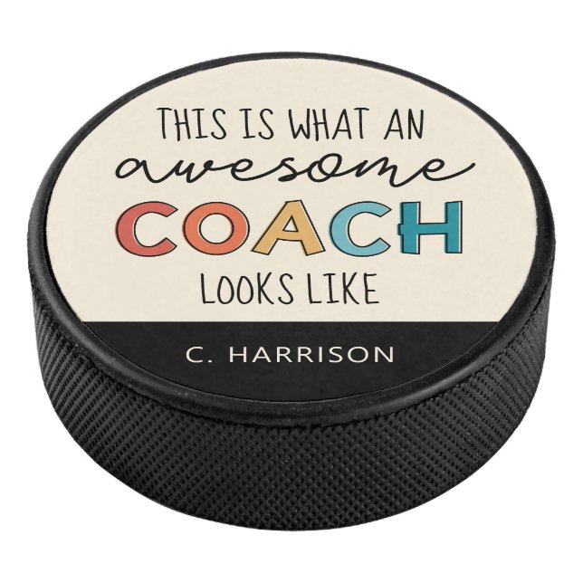 Personalisierter bester Coach je | Phantastische B Eishockey Puck (3/4)