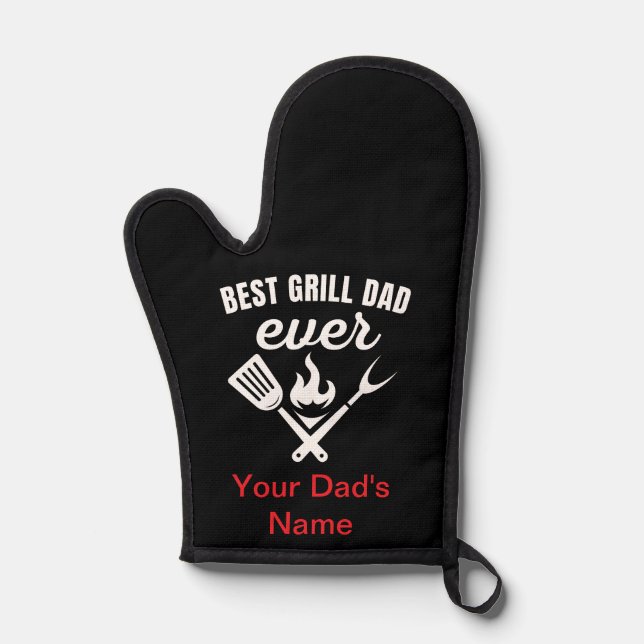 Personalisierter bester Grill-Vater je Oven Mitt u Ofenhandschuh (Vorderseite)
