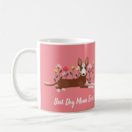 Personalisierter bester Hund Mama Podenco Pink Kaffeetasse