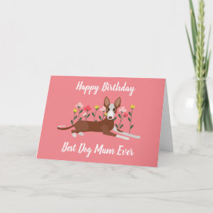 Personalisierter bester Hund Mama Podenco Pink Karte
