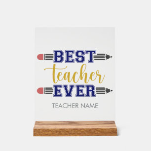 Personalisierter bester Lehrer je - individuelles  Acrylschild