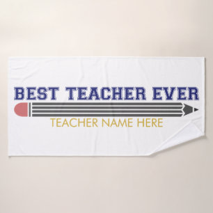 Personalisierter bester Lehrer je - individuelles Badehandtuch