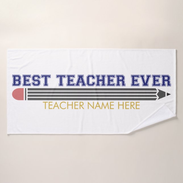 Personalisierter bester Lehrer je - individuelles  Badehandtuch (Badehandtuch)