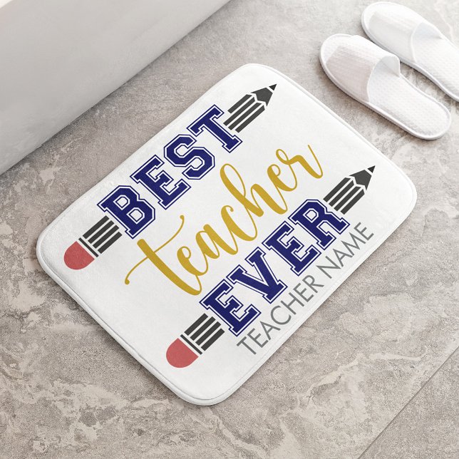 Personalisierter bester Lehrer je - individuelles  Badematte (Von Creator hochgeladen)