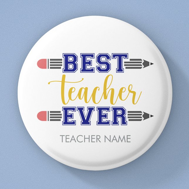 Personalisierter bester Lehrer je - individuelles  Button (Von Creator hochgeladen)