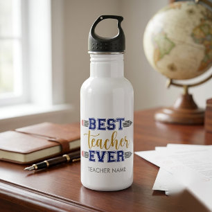 Personalisierter bester Lehrer je - individuelles Edelstahlflasche