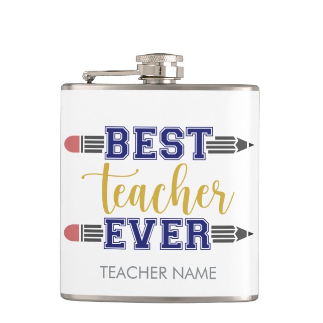 Personalisierter bester Lehrer je - individuelles  Flachmann (Vorderseite)