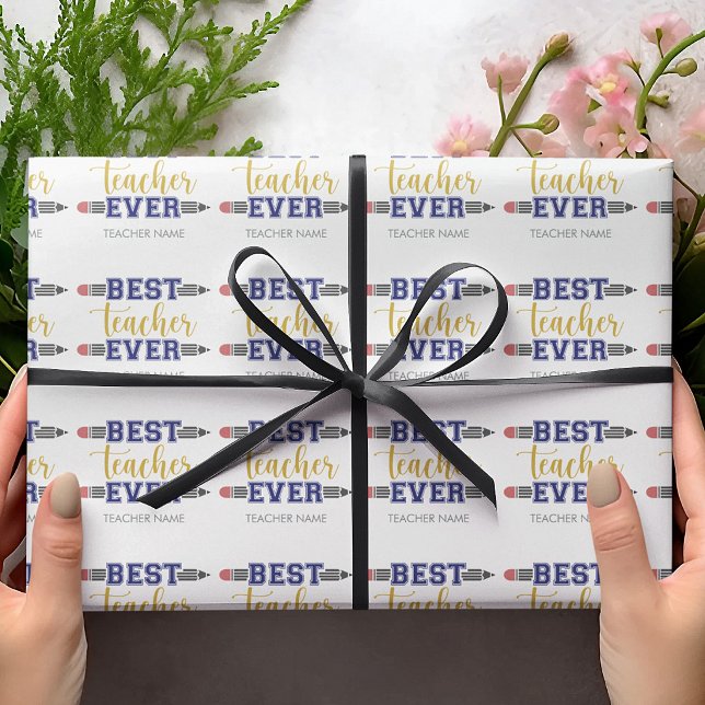 Personalisierter bester Lehrer je - individuelles  Geschenkpapier (Von Creator hochgeladen)