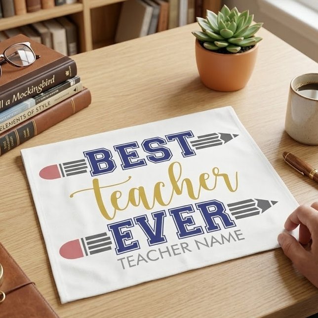 Personalisierter bester Lehrer je - individuelles  Geschirrtuch (Von Creator hochgeladen)