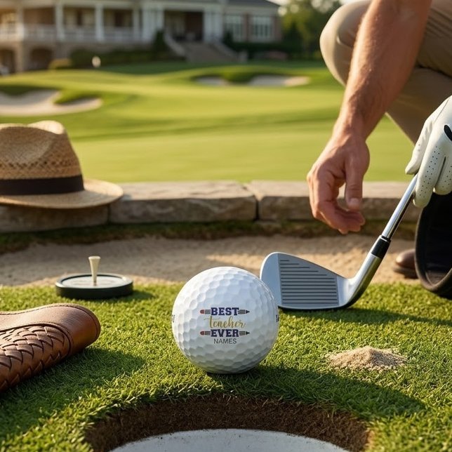 Personalisierter bester Lehrer je - individuelles  Golfball (Von Creator hochgeladen)