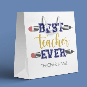 Personalisierter bester Lehrer je - individuelles Große Geschenktüte