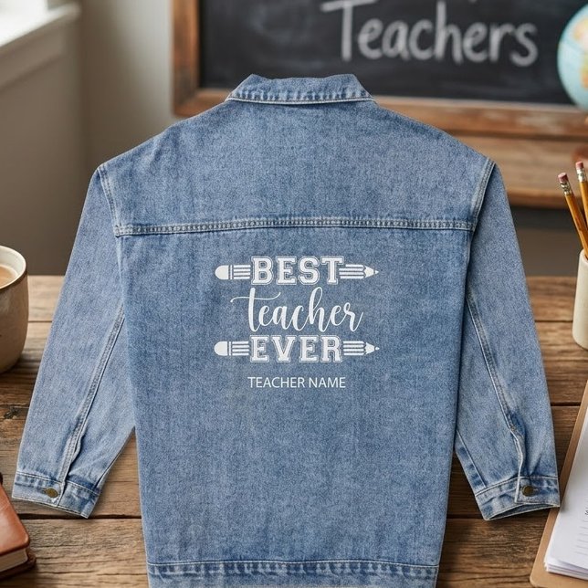 Personalisierter bester Lehrer je - individuelles  Jeansjacke (Von Creator hochgeladen)