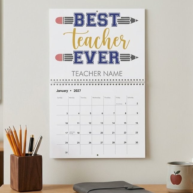 Personalisierter bester Lehrer je - individuelles  Kalender (Von Creator hochgeladen)