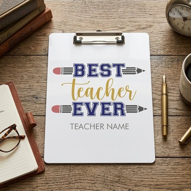 Personalisierter bester Lehrer je - individuelles  Klemmbrett (Von Creator hochgeladen)
