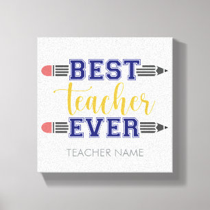 Personalisierter bester Lehrer je - individuelles Leinwanddruck