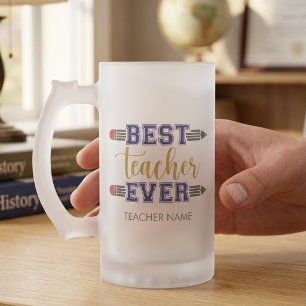 Personalisierter bester Lehrer je - individuelles Mattglas Bierglas
